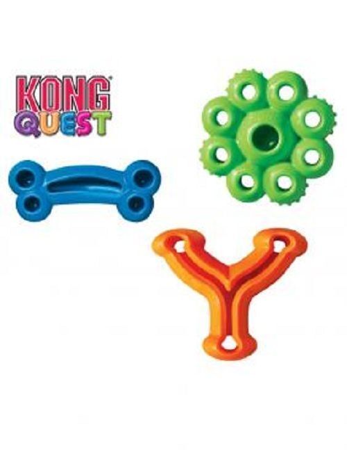 4x KONG Quest Star Pods Treat Hiding Interactive Rubber Dog Toy - Small image 1