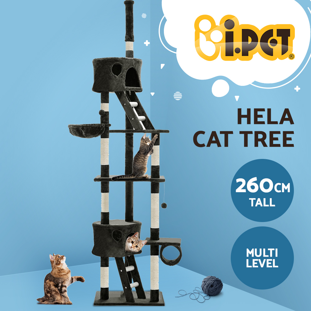 Cat Tree 260cm Trees Scratching Post Scratcher Tower Condo House Furniture Wood image 1