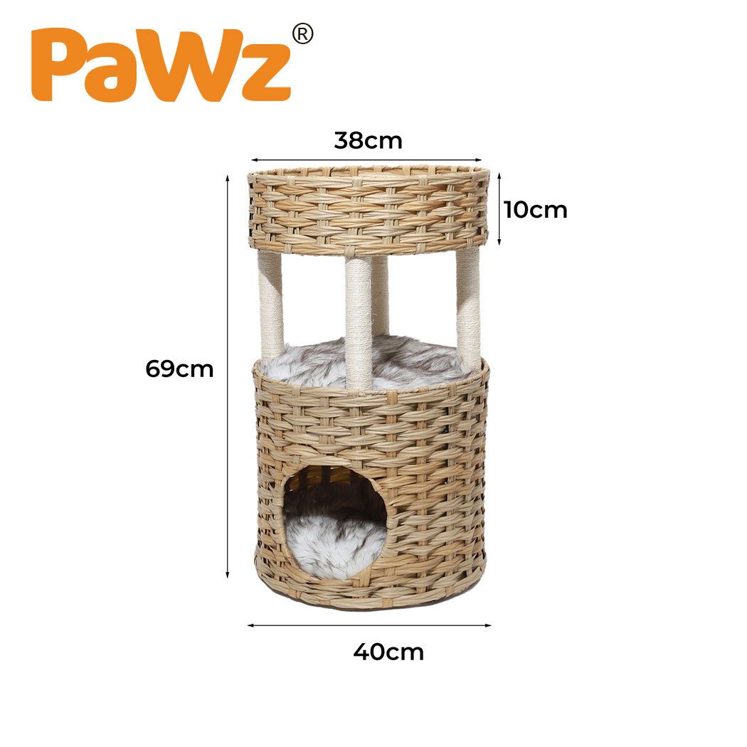 PaWz Cat and Small Dog Enclosed Pet Bed Puppy House with Soft Cushion image 1