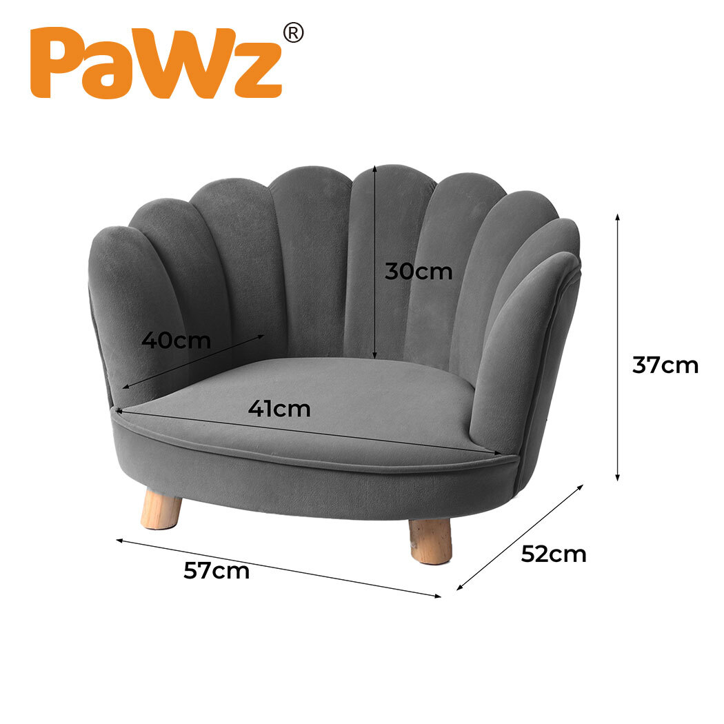 PaWz Luxury Pet Sofa Chaise Lounge Sofa Bed Cat Dog Beds Couch Sleeper Soft Grey image 1