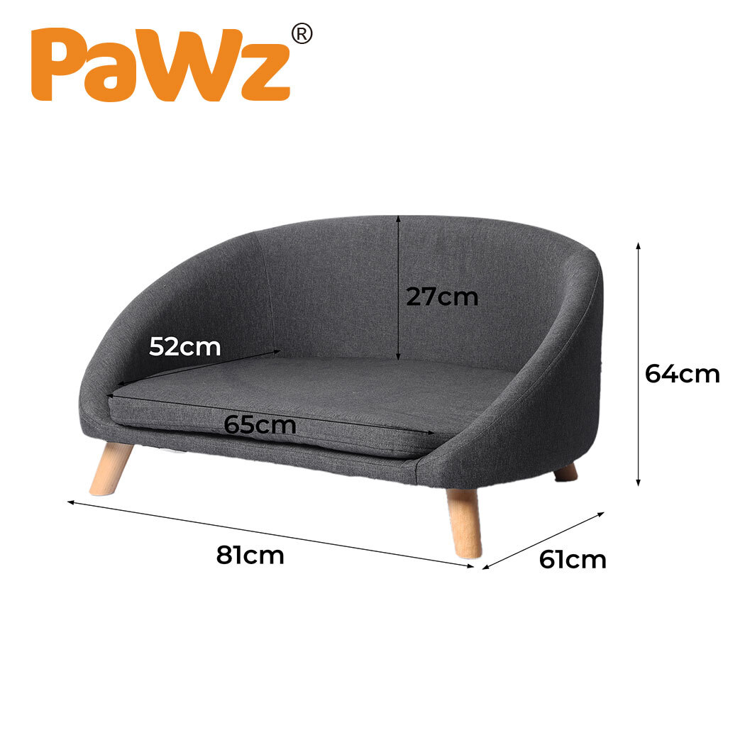PaWz Luxury Pet Sofa Chaise Lounge Sofa Bed Cat Dog Beds Couch Sleeper Soft Grey image 1