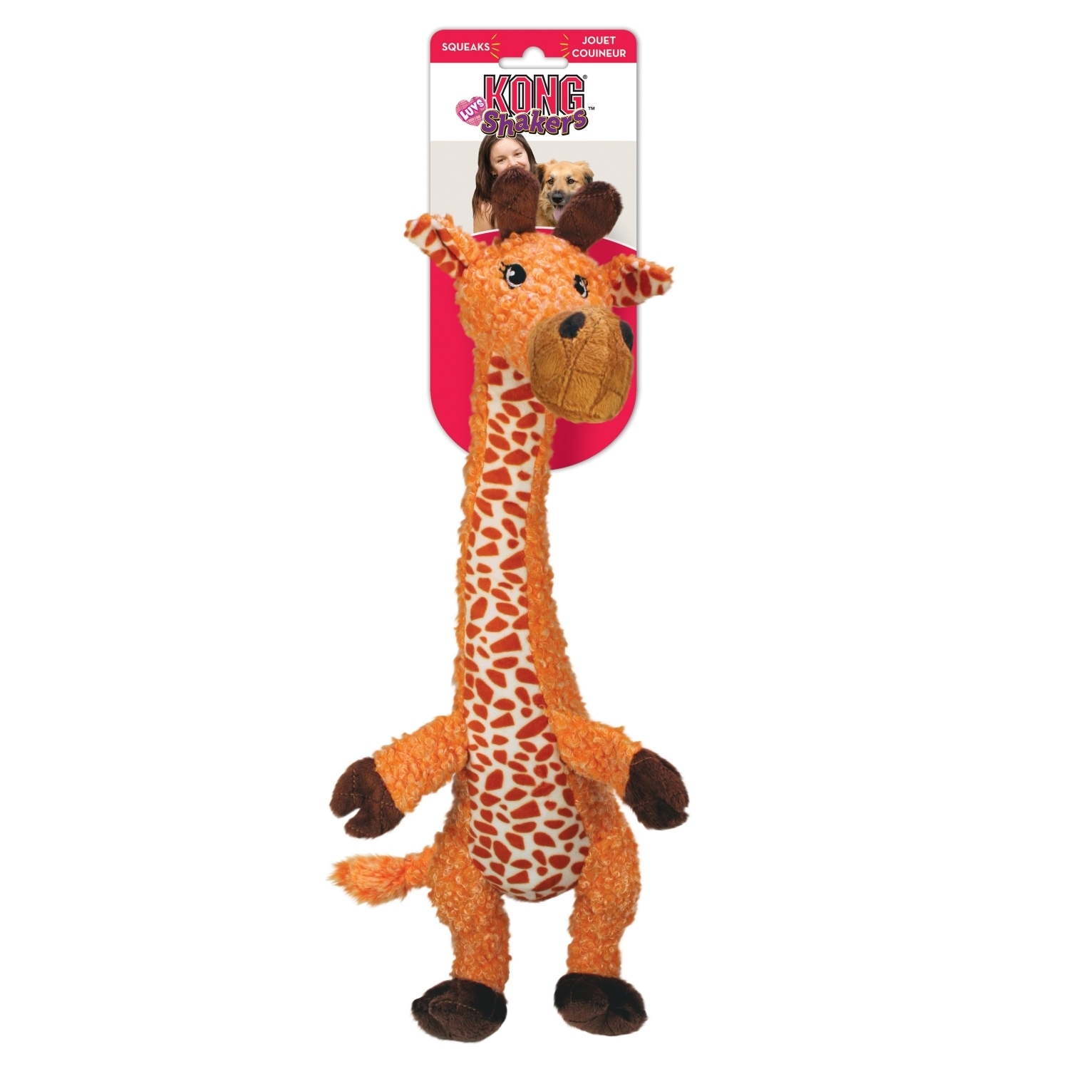 3 x KONG Shakers Luvs Long-Limbed Squeaker Dog Toy - Small Giraffe image 1
