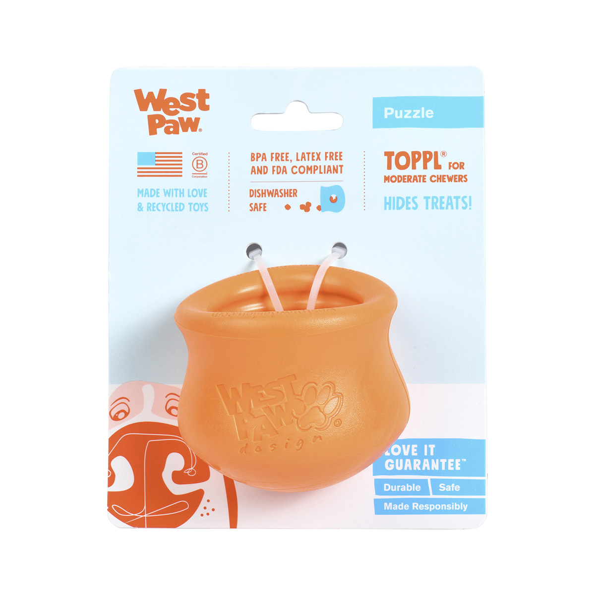 West Paw Toppl Treat Dispensing Wobbling Dog Toy & Food Bowl image 1