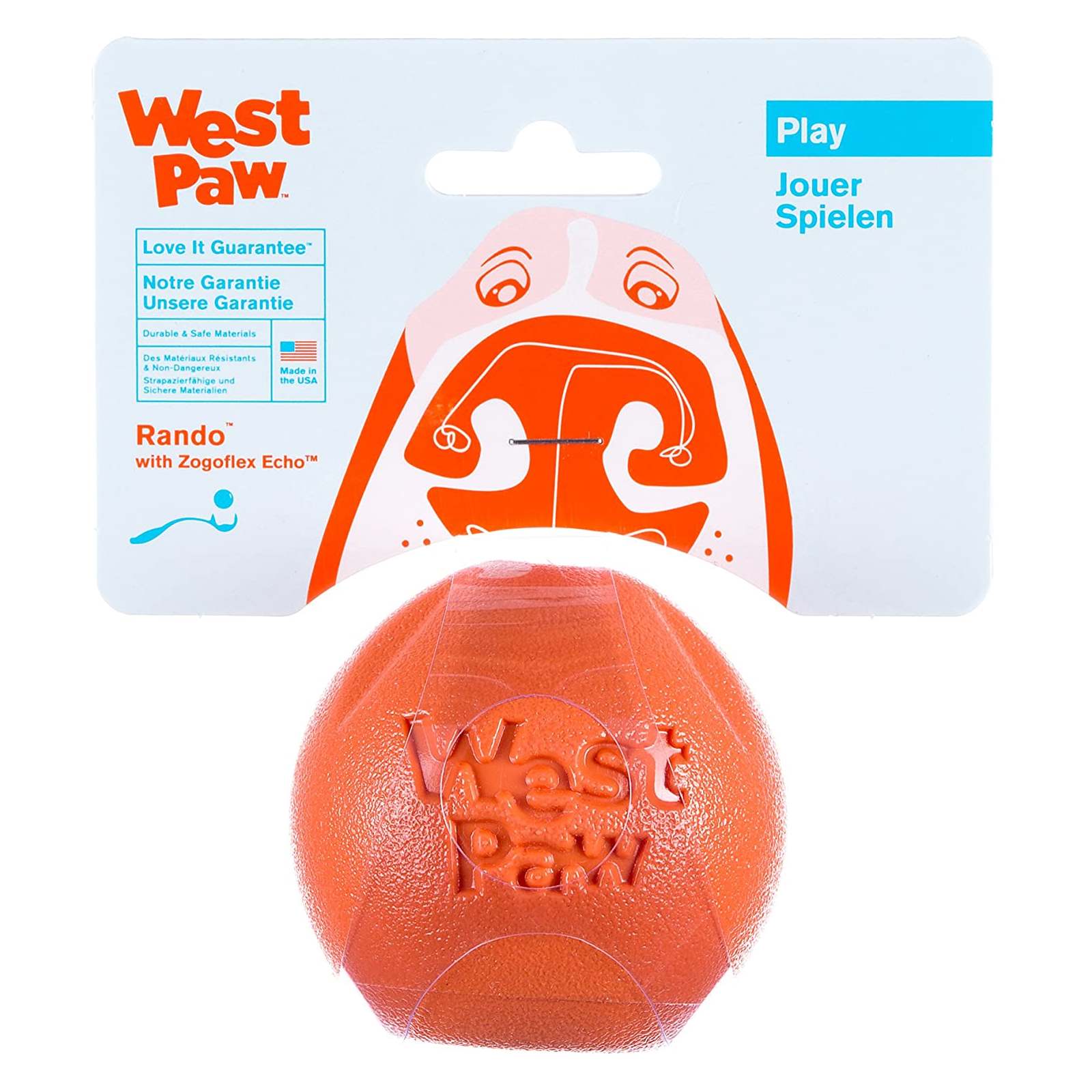 West Paw Rando Bouncing Floating Ball Dog Toy image 1