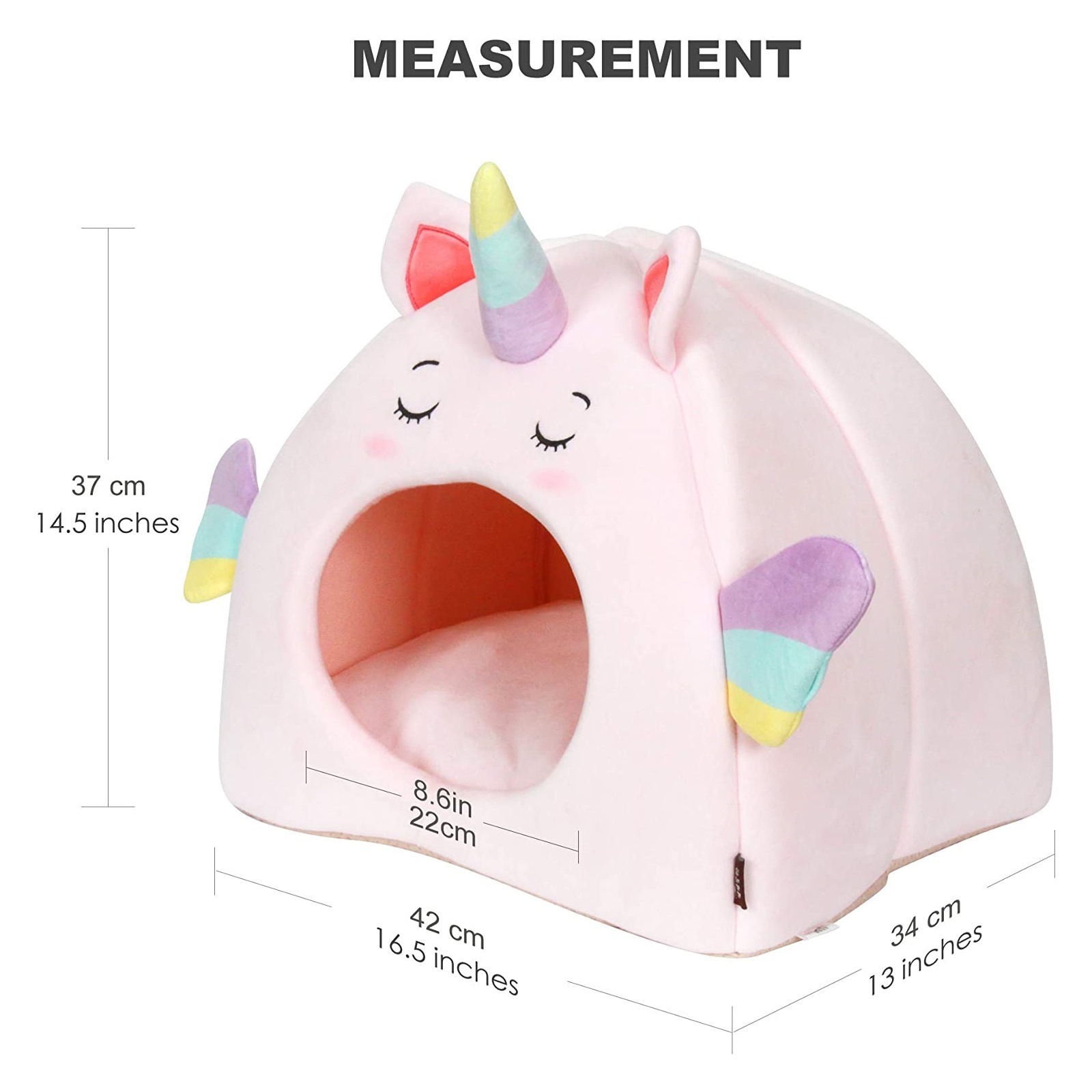 All Fur You Unicorn Cat Cave Bed in White