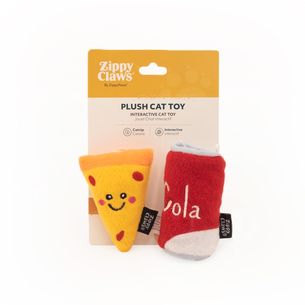 Zippy Paws ZippyClaws NomNomz Cat Toy - Pizza and Cola  image 1
