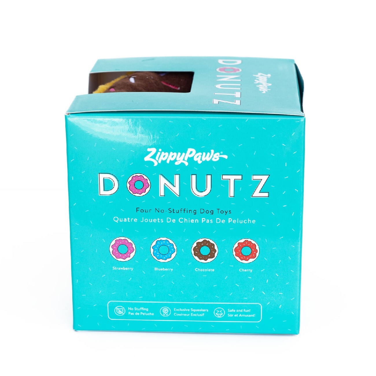 Zippy Paws Donutz Plush Squeaker Dog Toy - Gift Box with 4 Donuts image 1