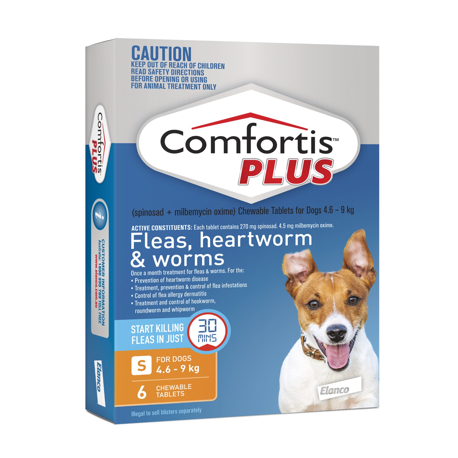 Comfortis PLUS for Dogs Kills Fleas, Worm & Heartworm - 6 Pack image 1