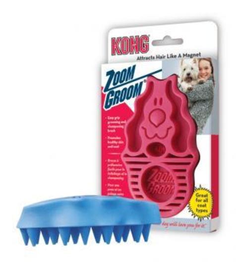KONG ZoomGroom Silicone Cleaning Brush for Dogs image 1
