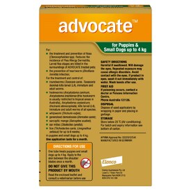 Advocate Spot-On Flea & Worm Control for Dogs up to 4kg - 3 pack image 1
