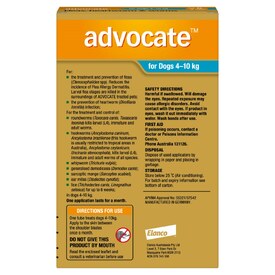 Advocate for Dogs - 6 Pack - Treats Fleas & Worms for Dogs 4-10kg - 6pk image 1