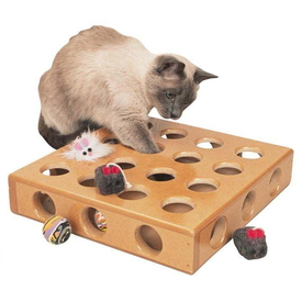 SmartCat Peek-and-Prize Large Toy Box Interactive Wooden Cat Toy image 1