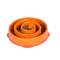 Outward Hound Mini Fun Feeder Interactive Slow Bowl for Dogs - Orange Maze image 1