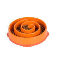 Outward Hound Mini Fun Feeder Interactive Slow Bowl for Dogs - Orange Maze image 1