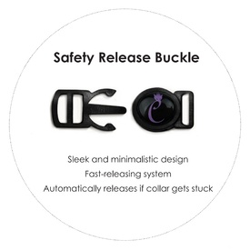 Cattitude Classic Reflective Cat Collar with Breakaway Safety Clip & Bell - Purple image 1