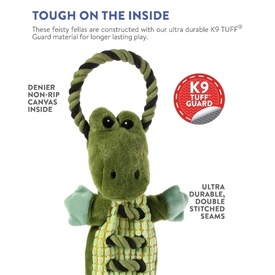 Charming Pet Ropes A-Go-Go Textured Dog Toy with K9 Tough Guard - Jungle Gator image 1