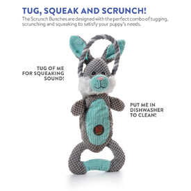 Charming Pet Scrunch Bunch & Squeak Dog Toy - Bunny image 1