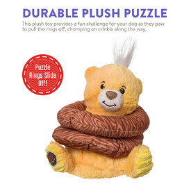 Charming Pet Ringamals Plush Puzzle Dog Toy - Bear image 1