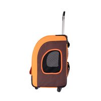 Ibiyaya New Liso Backpack Parallel Transport Pet Trolley- Orange/Brown image 1