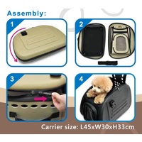 IBIYAYA Classic Foldable Pet Carrier with Multiple Access Points - Safari Leopard image 1