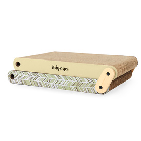 Ibiyaya Fold-Out Cardboard Cat Scratcher with Replaceable Boards image 1