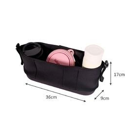 IBIYAYA Pet Pram Organiser Stroller Pouch - Black image 1