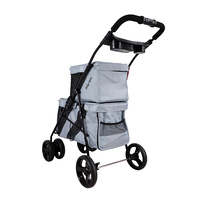 Ibiyaya Double Decker Pet Stroller for Multiple Pets - Silver Gray image 1