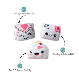 Fringe Studio Plush Squeaker Dog Toy - Sealed With A Kiss 3 Mini Toys image 1