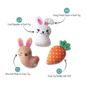 Fringe Studio Plush  Set of 3 Mini Dog Toys - Can't Stop The Hop image 1