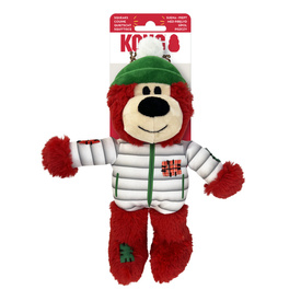 KONG Christmas Holiday Wild Knots Bear - Snuggle Plush Dog Toy - Sm/Med x 3 Pack image 1