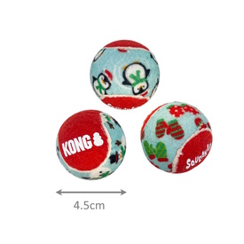 KONG Christmas Holiday SqueakAir Balls for Dogs 3 x 6-pack of Small Toys image 1