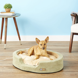 K&H Thermo Snuggler Low-Voltage Heated Pet Bed for Cats & Dogs in Sage Green image 1