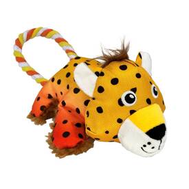 KONG Cozie Tuggz Rope Sqeueaker Dog Toy - Cheetah Bulk Pack of 3 or 4 image 1