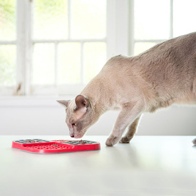 LickiMat Buddy Tuff Slow Food Bowl Anti Anxiety Licking Mat for Dogs - Red image 1