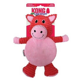 3 x KONG Low Stuff Crackle Tummiez Plush Textured  Squeaker Dog Toy - Pig image 1
