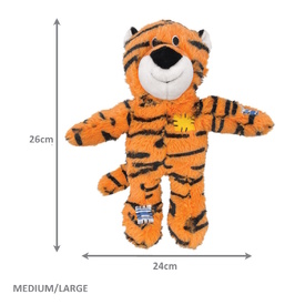 3 x KONG Wild Knots Tiger Tug & Snuggle Plush Dog Toy image 1