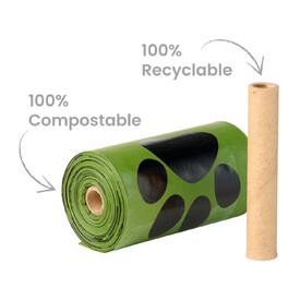 Oh Crap Compostible Corn Starch Dog Poop Bags - 240 Bags (16 rolls x 15 Bags per roll) image 1