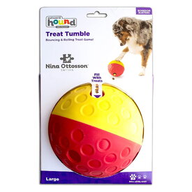 Nina Ottosson Treat Tumble Ball Toy for Cat or Dog - Small (Blue/Yellow) image 1