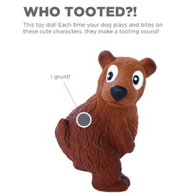 Outward Hound Tootiez Latex Rubber Grunter Dog Toy - Small Bear image 1