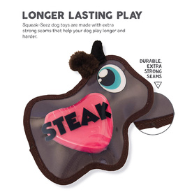 Outward Hound Squeak-Seez Cow Squeaker Dog Toy image 1