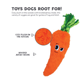 Outward Hound Fetchtables Carrot Plush Squeaker Crinkle Dog Toy image 1