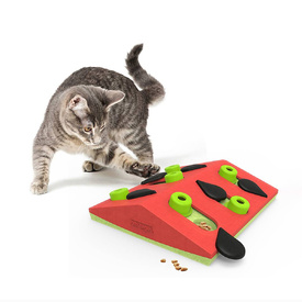 Nina Ottosson Puzzle & Play Melon Madness Treat Dispensing Cat Toy - Pink image 1