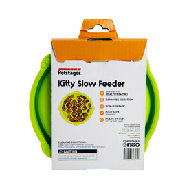 Petstages Cat Fun Feeder Green Wave Slow Food Bowl for Cats - Green image 1