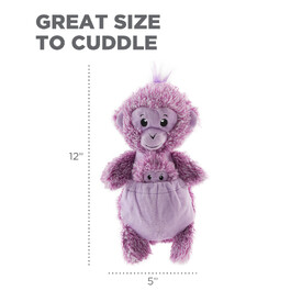 Charming Pet Pouch Pals Plush Dog Toy - Monkey with Baby in Pouch image 1