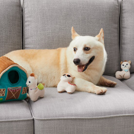 Outward Hound Hide-A-Llama Plush Dog Puzzle with 3 Squeaker Toys  image 1