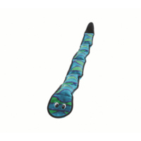 Outward Hound Invincibles Plush Low Stuffing Squeaker Dog Toy - Blue & Green Snake image 1