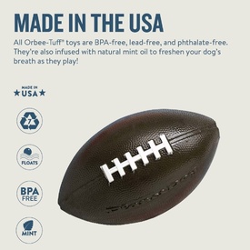 Planet Dog Durable Treat Dispensing & Fetch Dog Toy - Football image 1