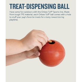 Planet Dog Durable Treat Dispensing & Fetch Dog Toy - Basketball  image 1