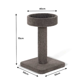 BOSSCAT Duke Premium Cat Scratcher with Claw-Care Carpet Post & Sleeping Nook image 1