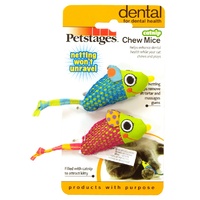 Petstages Catnip Chew Mice - Pair of Dental Care Cat Toys image 1